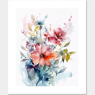 Watercolor flowers Posters and Art